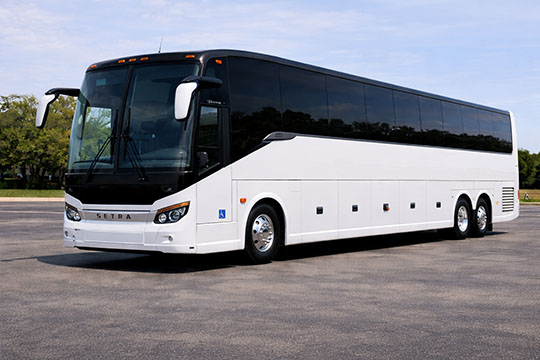 56-passenger charter bus available for charter in Daytona Beach, FL